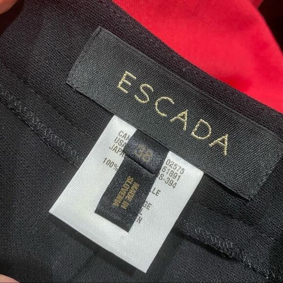 Vintage Escada Wool Black Slacks Grommets at the Waistline Size 38 - Picture 5 of 11